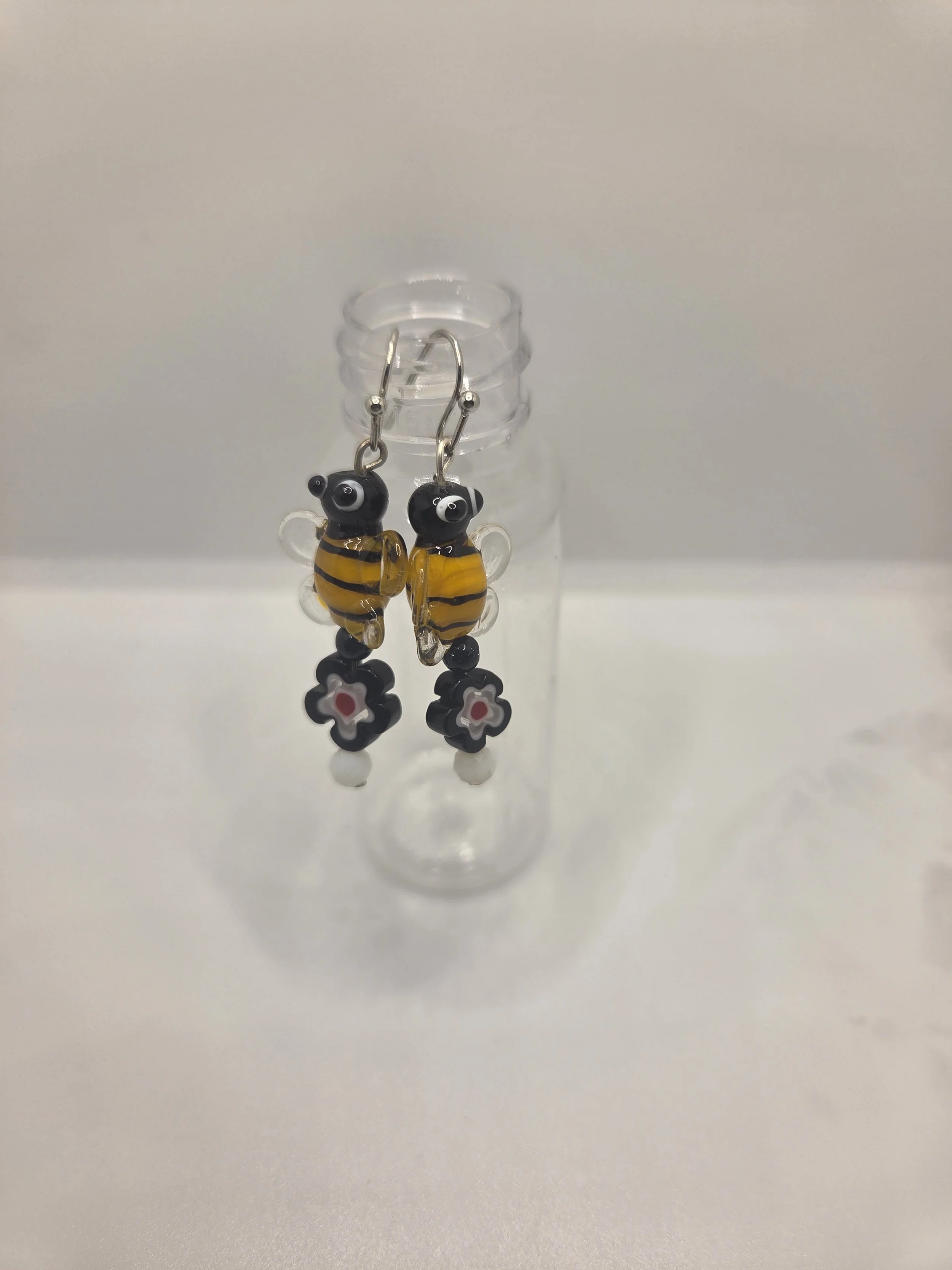 Bee with Flower Earrings