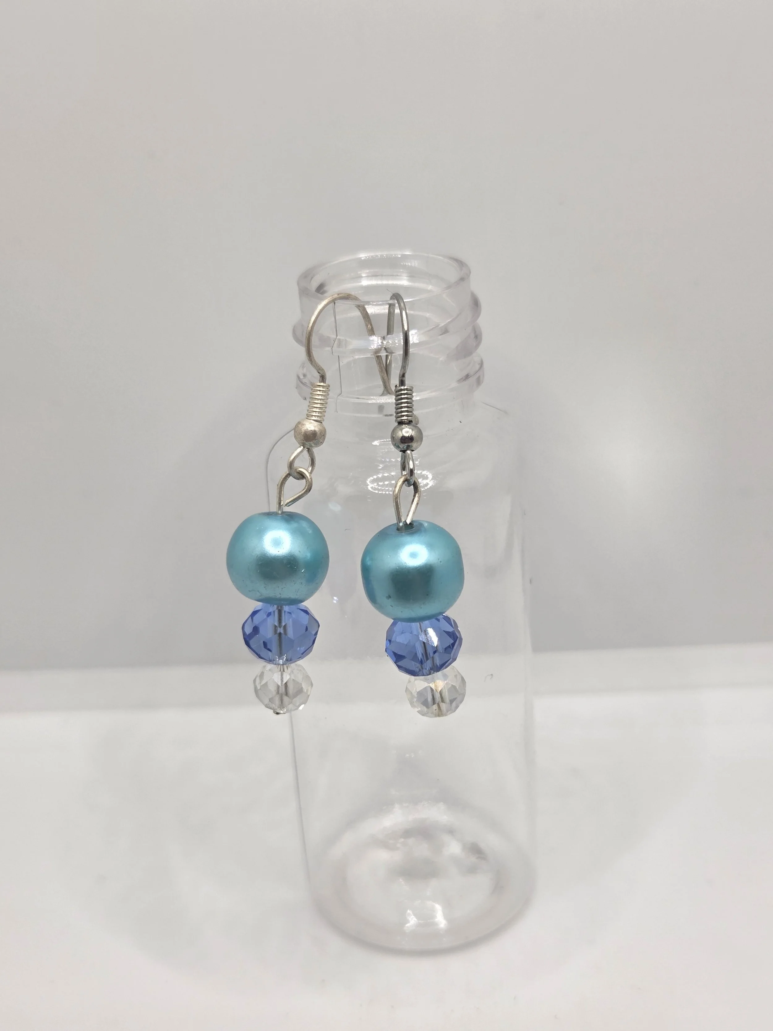 Blue Three Tiered Earrings
