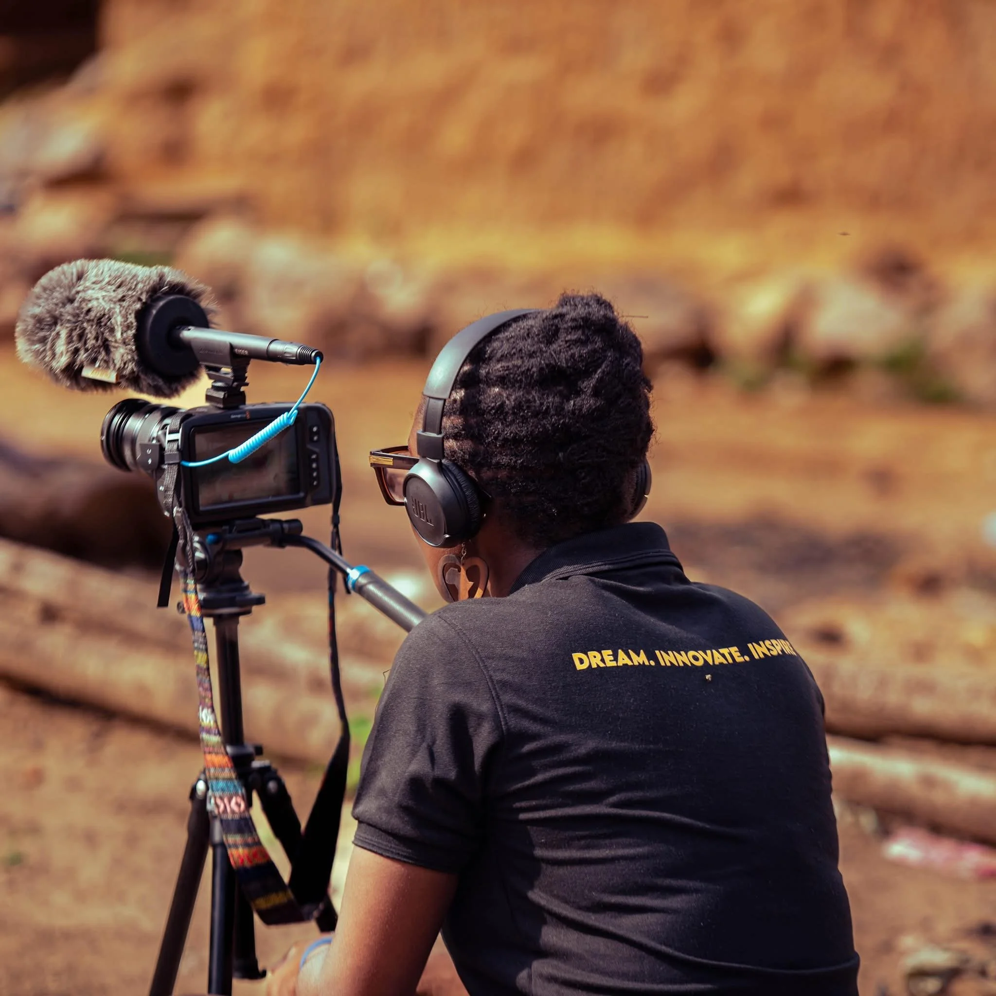 CEO and Founder of Agyekumwaa Studios, Akua Agyekumwaa on set during the shoot of Unbroken