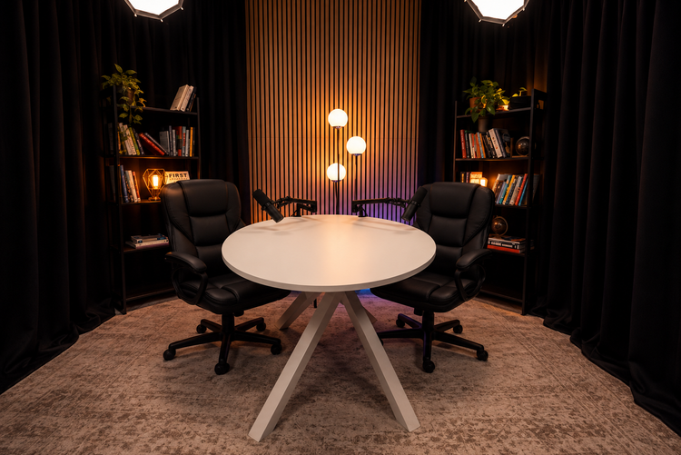 Ivory podcast set at Miami Podcast Creator Studio