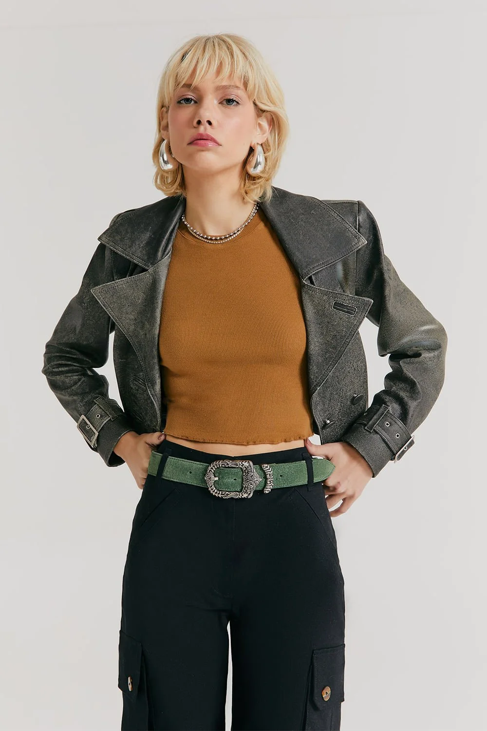 Cinto em couro verde - By NV