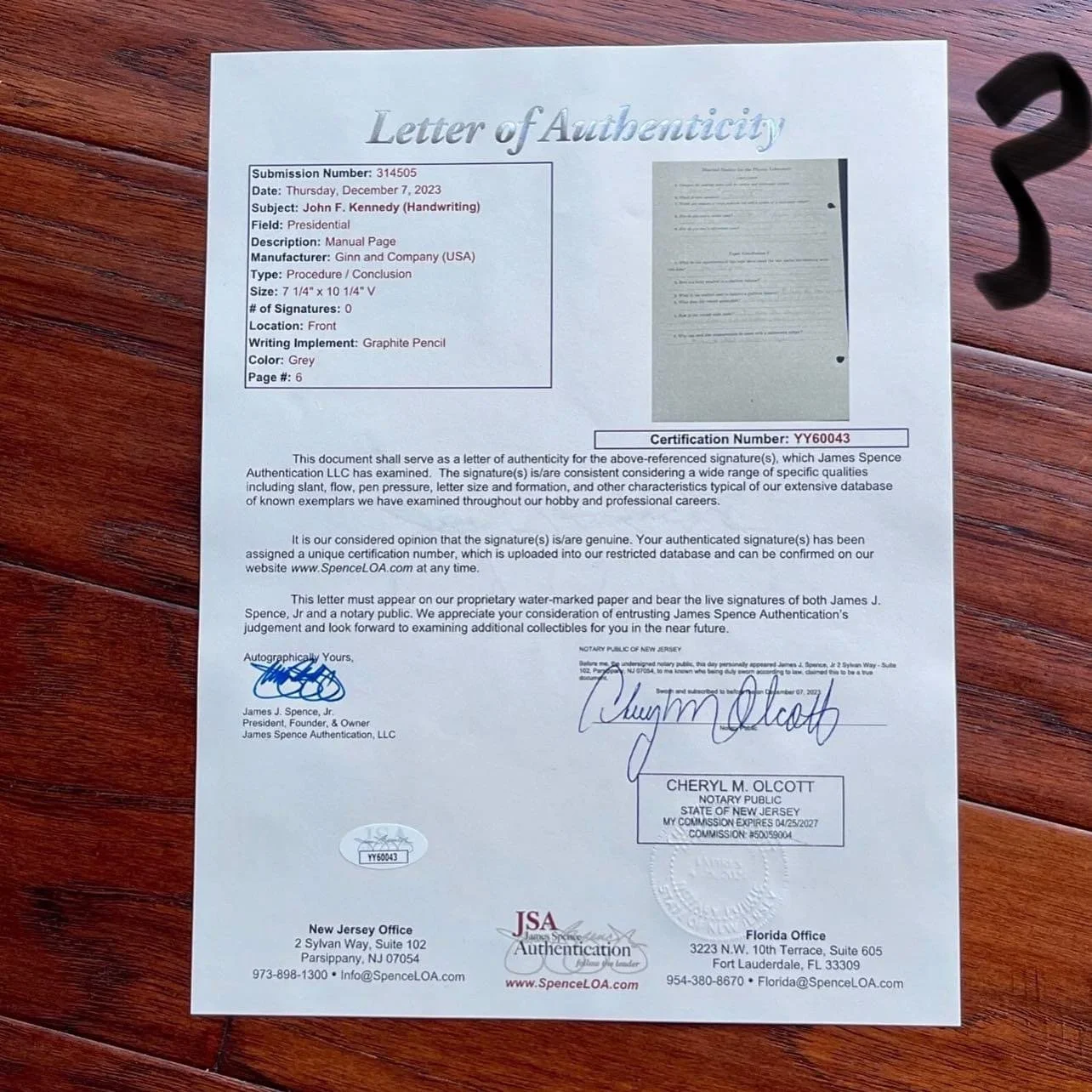 JFK High School Homework COA.JPG