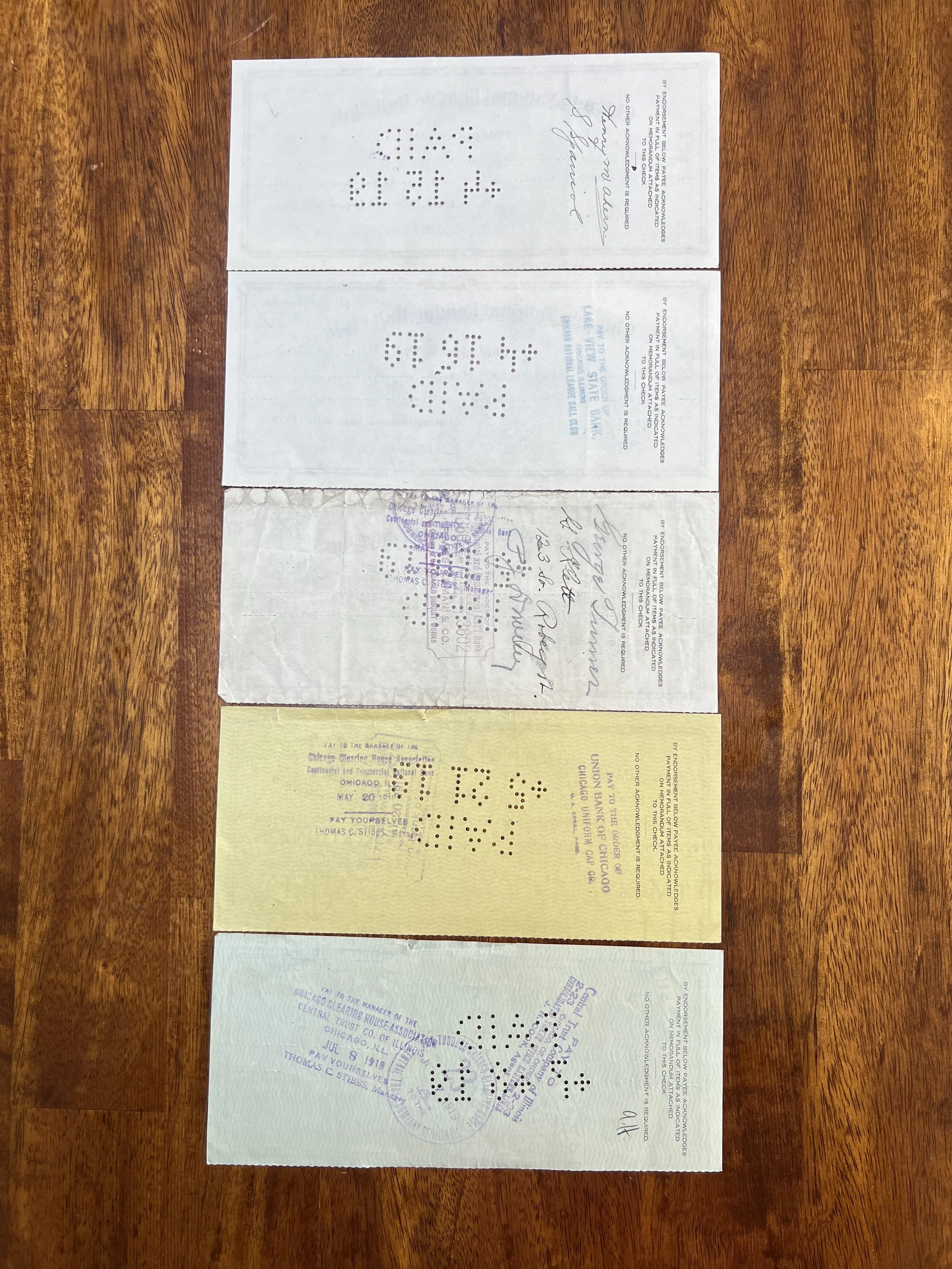 1919 Chicago Cubs Checks (Back).jpeg
