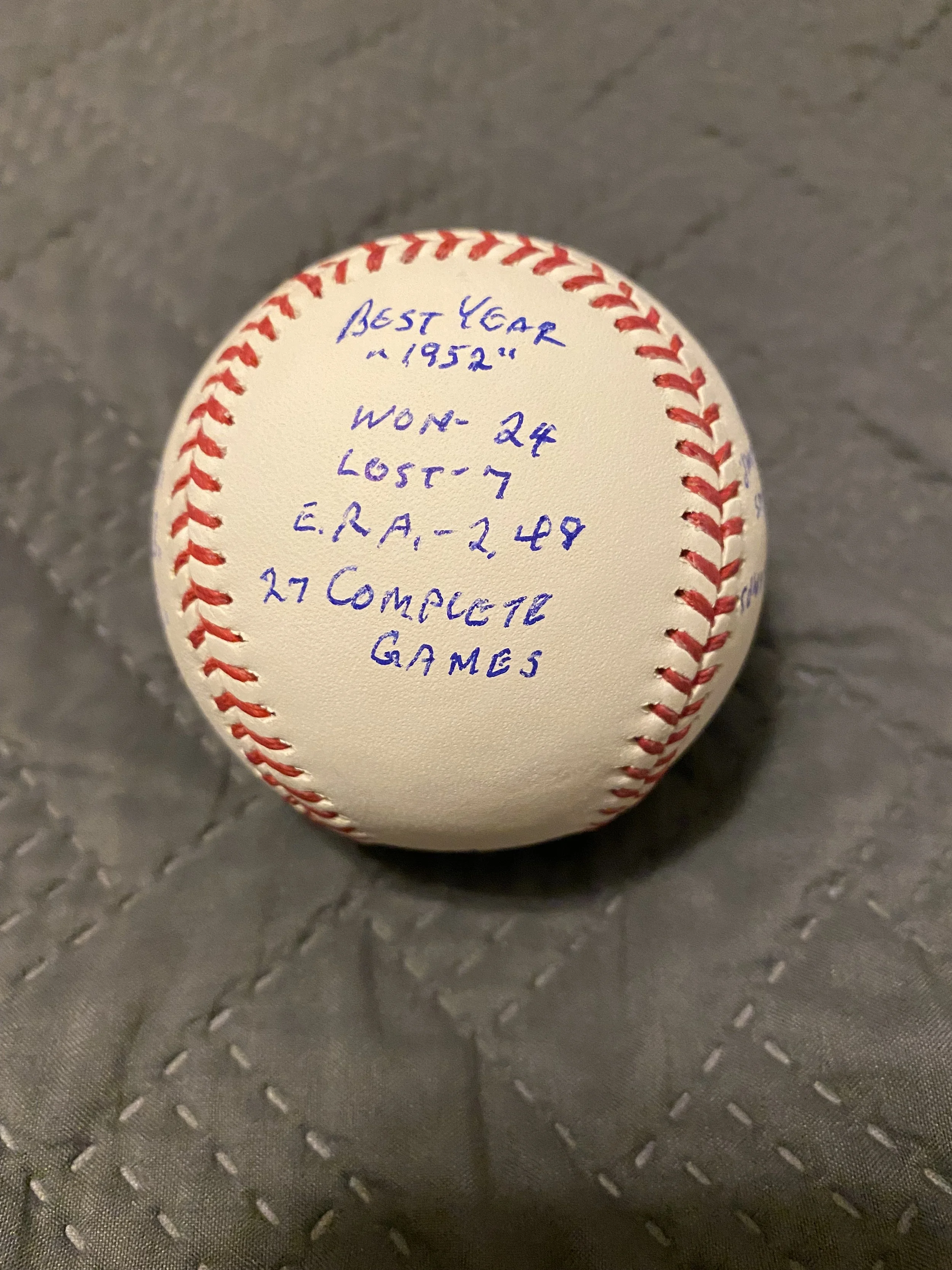 Bobby Shantz Signed Baseball - Inscription 1.jpg