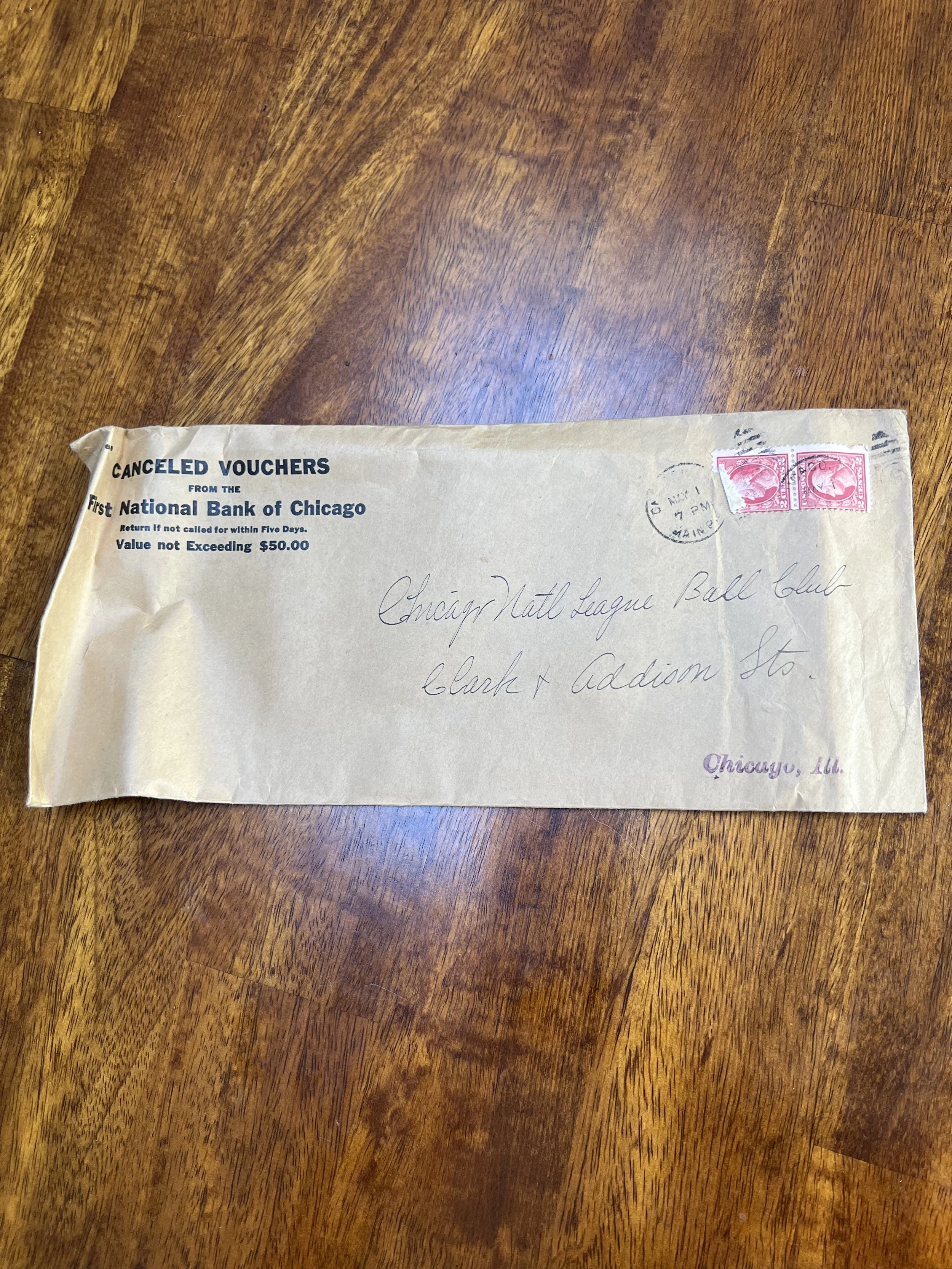 1919 Chicago Cubs Envelope (Front).jpeg