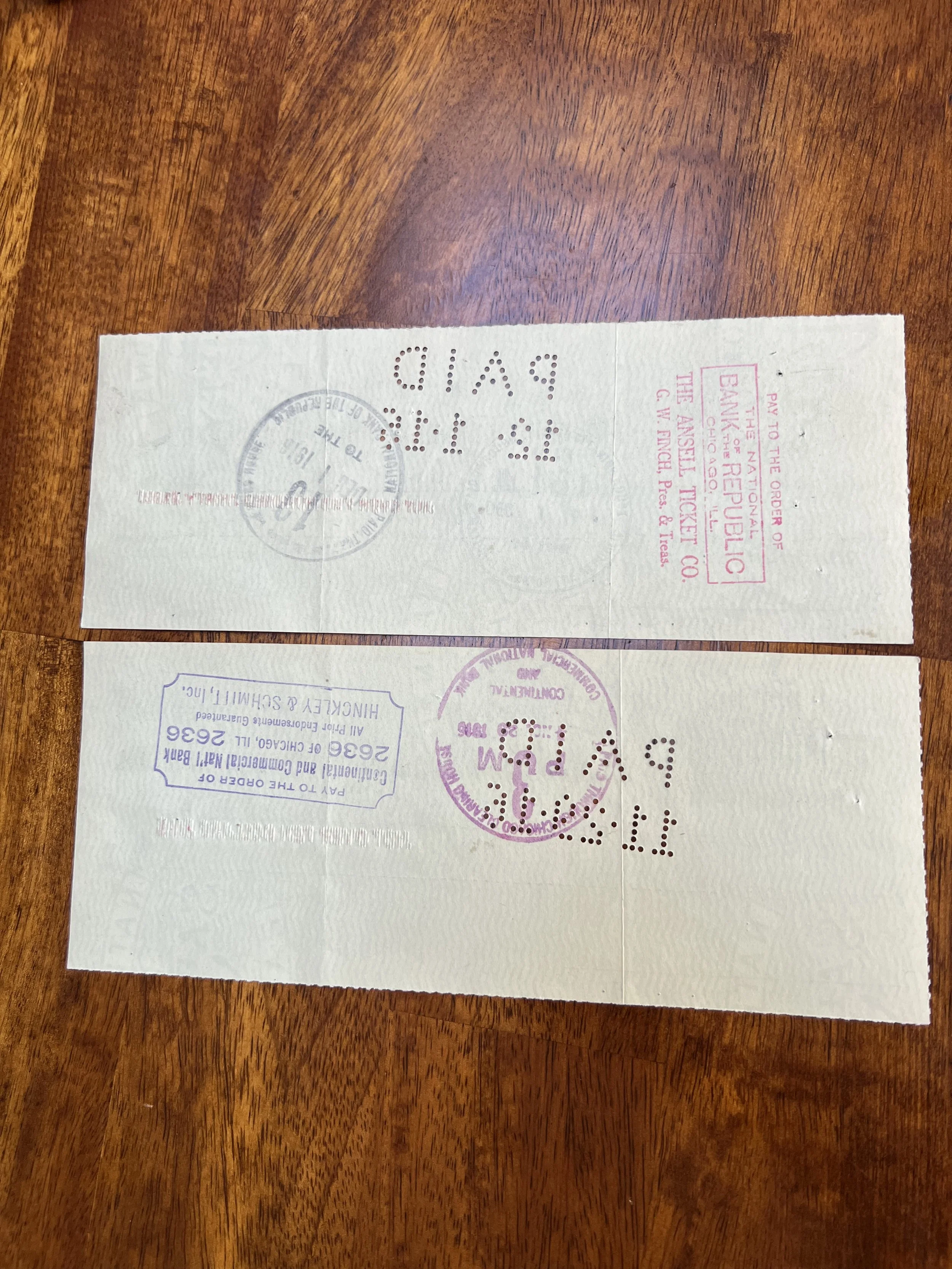 1916 Chicago Cubs Checks (Back).jpeg