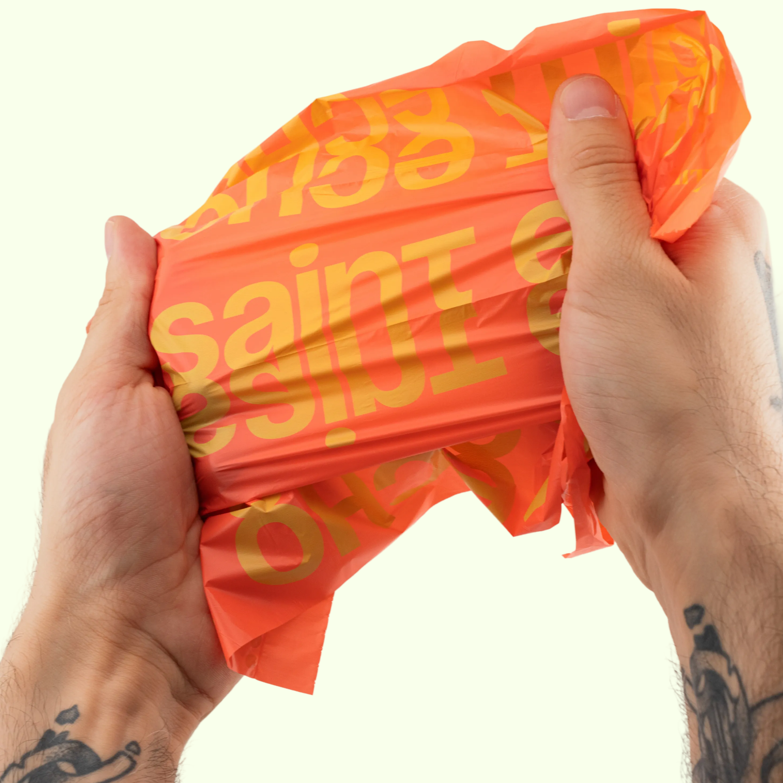 Close-up of Malibu Crush scented dog poo bags showing printed bag design.