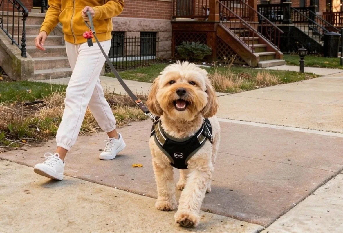 Reactive dog walking training in Chicago