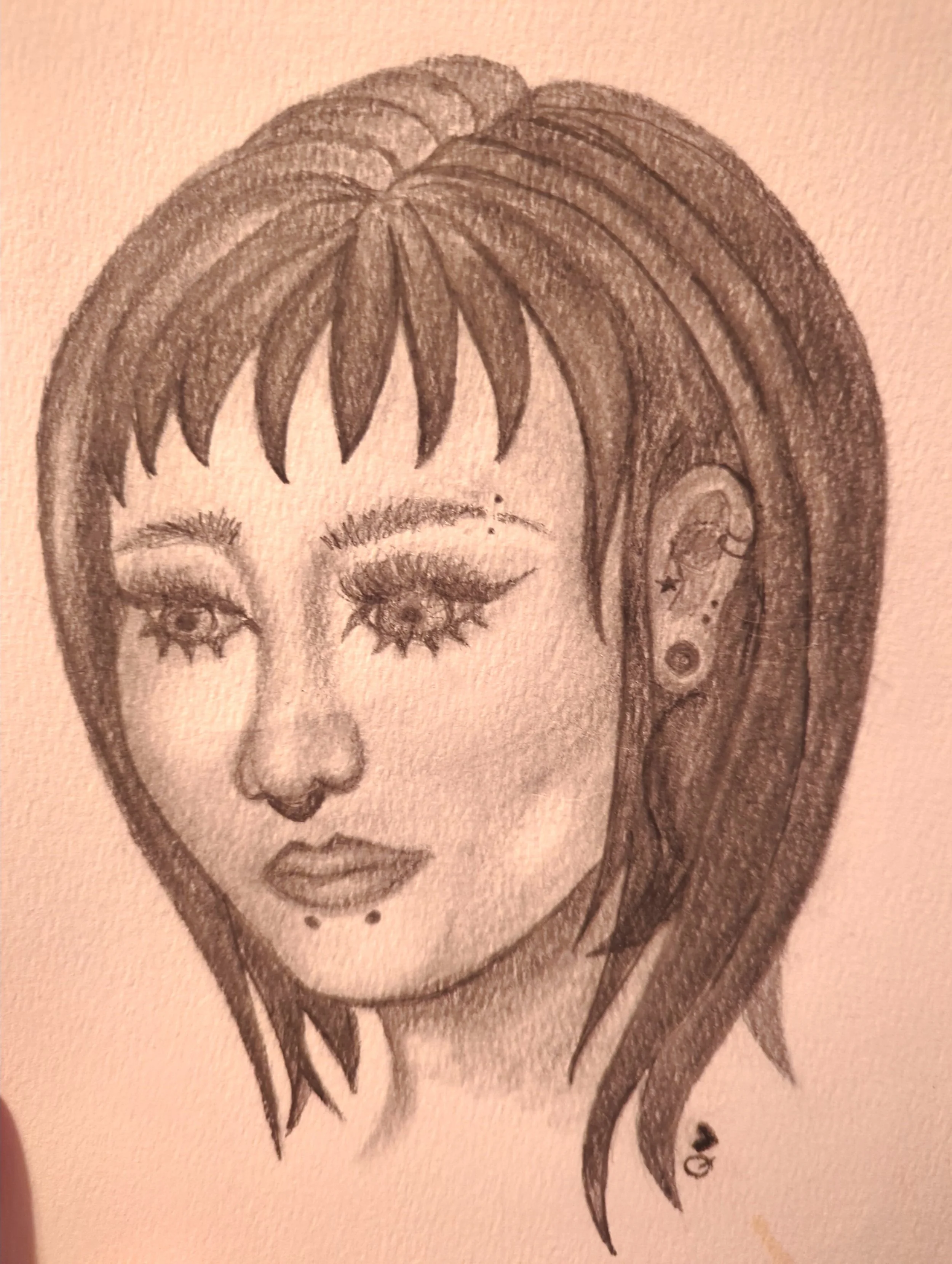 A semi-self portrait from a couple of years ago. Pencil.