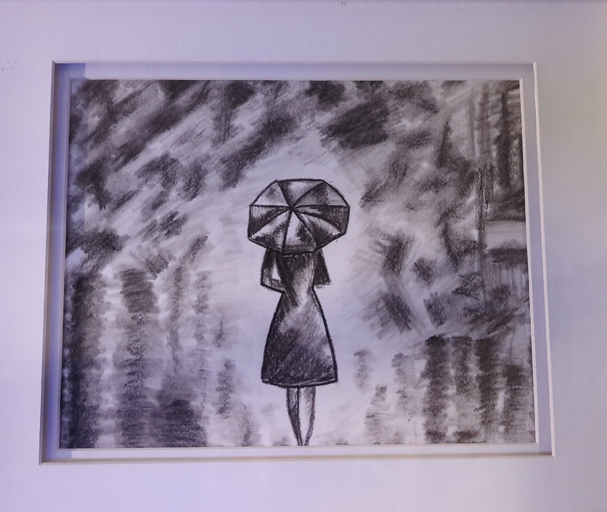 This was a drawing based on someone else's much more colorful and detailed painting. Probably the best charcoal drawing I've done. Which is a little sad because she's old as hell. I'm guessing 2018ish.