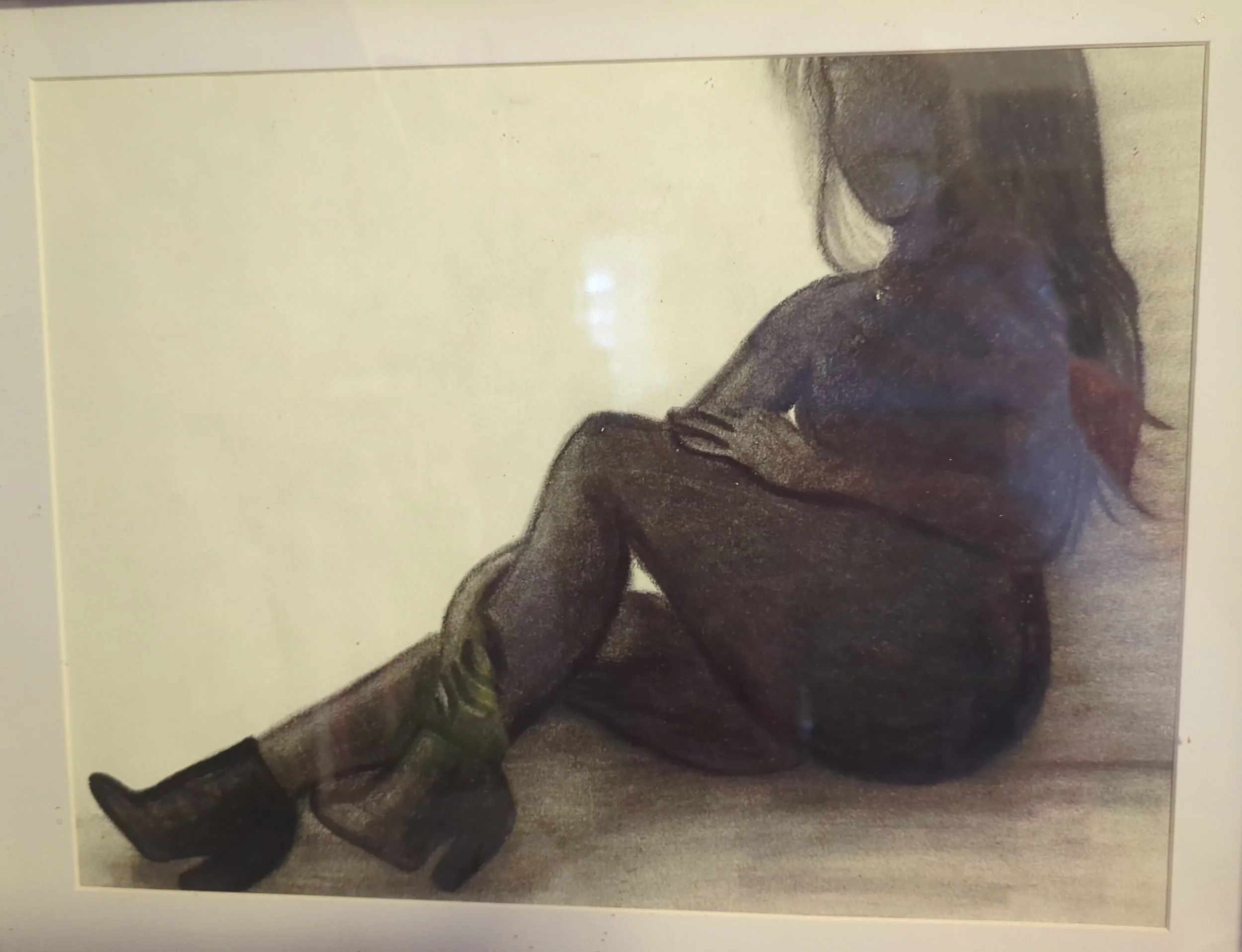 She kinda reminds me of the Maxell guy.. is that just me? I did this in like 2020. I don't remember much more about her. Charcoal.