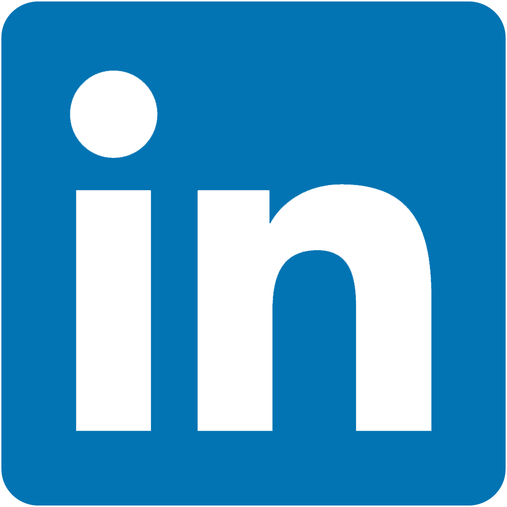 LinkedIn logo with blue background and black text