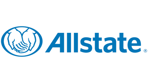 Allstate logo with two hands shaking inside a blue circle.