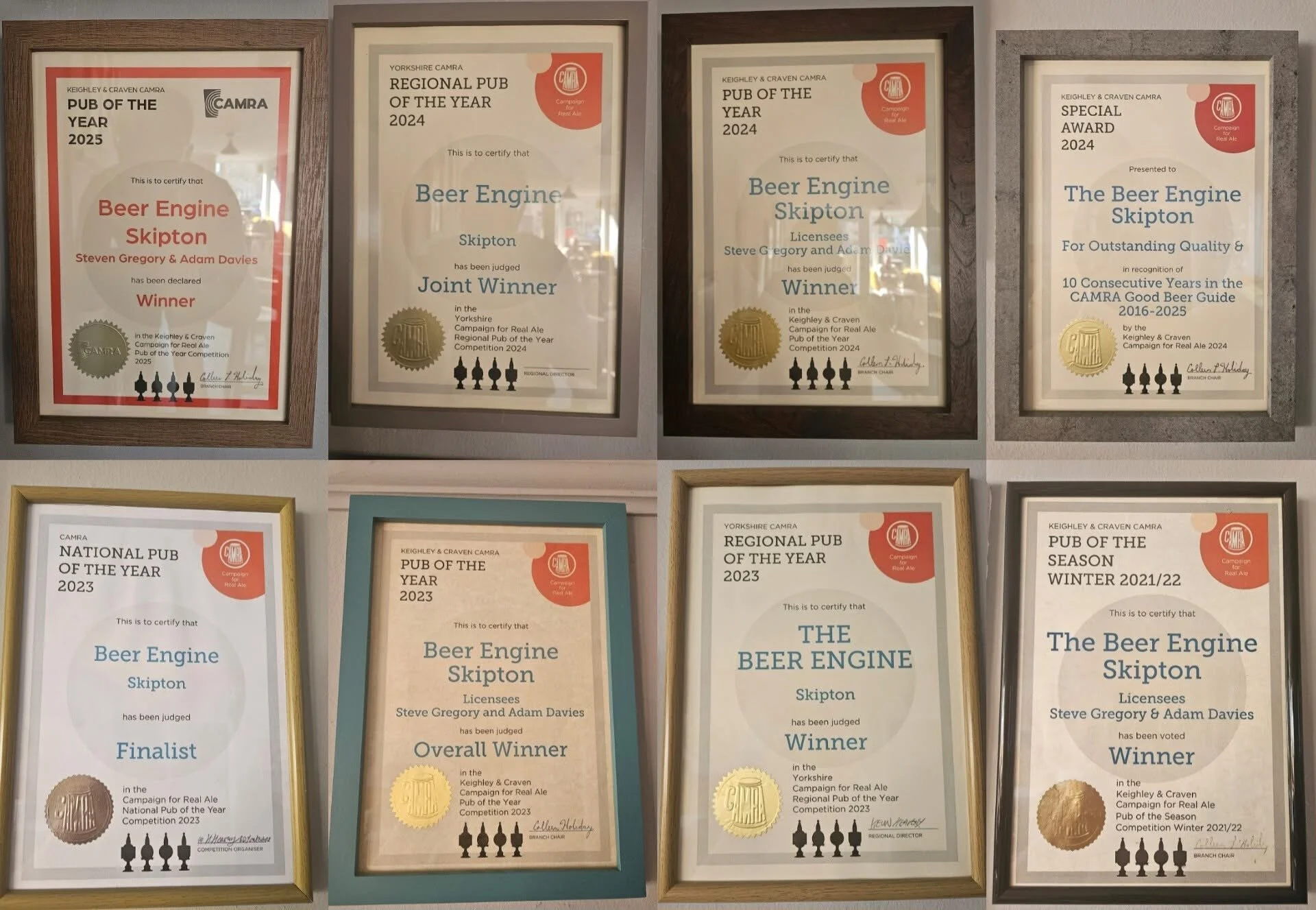 8 of our Awards (we now have 9 CAMRA awards since the expansion 4 years ago)