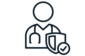 Line icon of audiologist