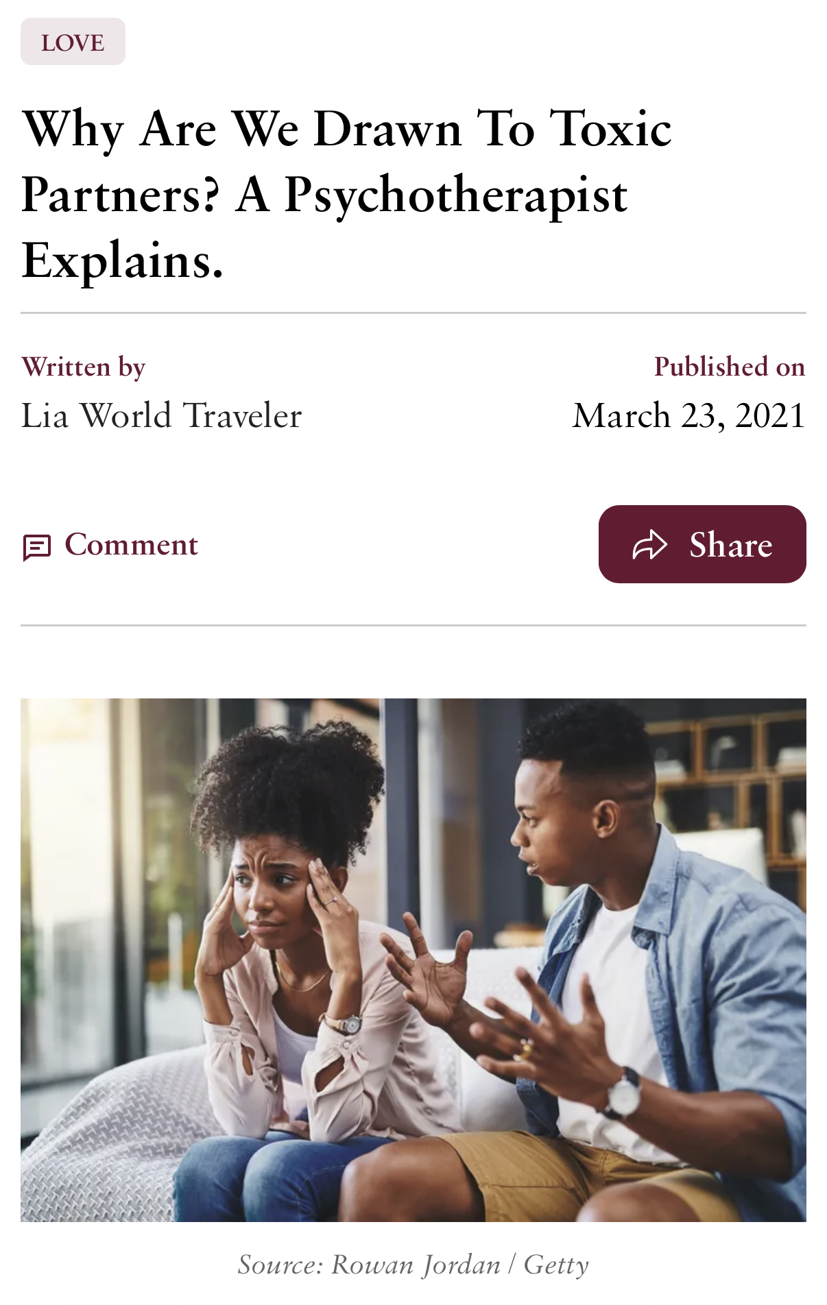 What I Shared with MadameNoire About Why We Are Drawn to Toxic Partners