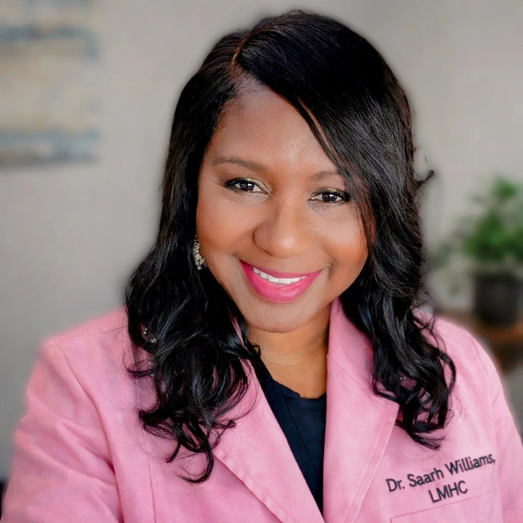 Dr. Sarah Williams, licensed psychotherapist and board-certified clinician, mental health media expert