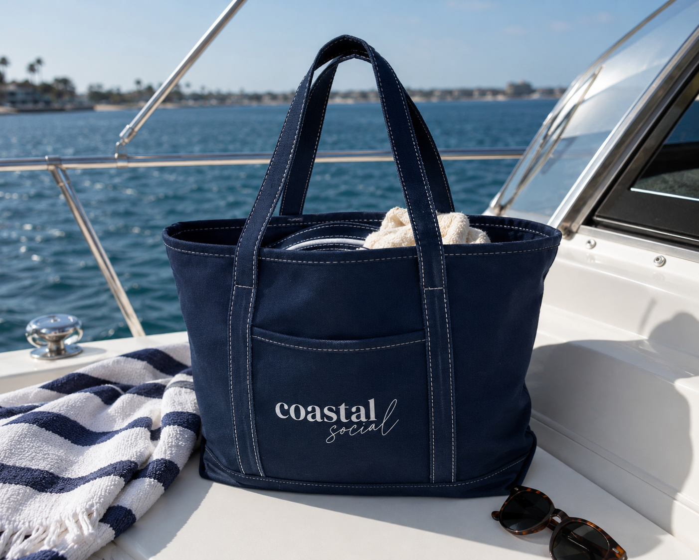 Coastal Social Boat Tote