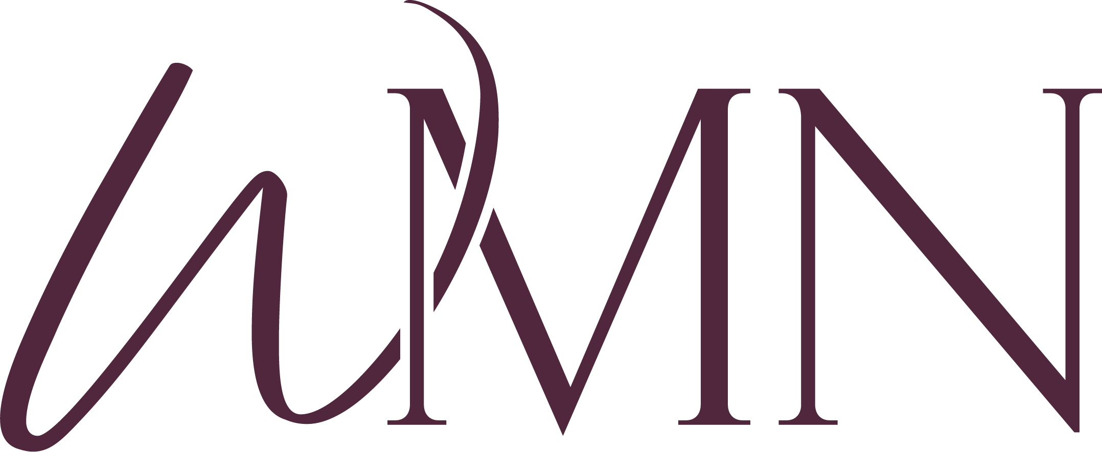 Stylized word 'CALVIN' in purple, with a cursive and serif font on a transparent background.