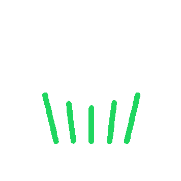Simple line drawing of a shopping basket with a handle.