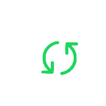 A cloud with two green arrows forming a circle, indicating synchronization or refresh.