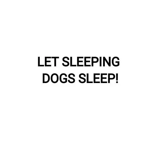 LET SLEEPING DOGS SLEEP!
