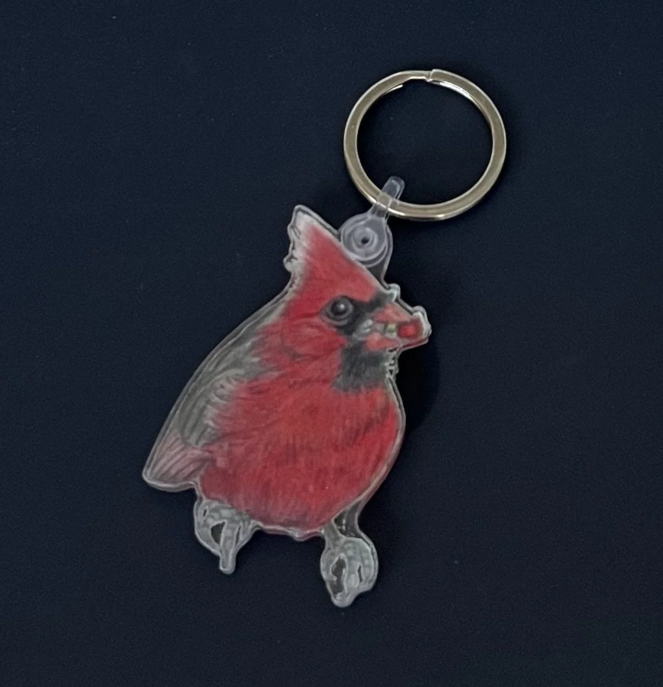 Cardinal Keychain - Small-1.37” x 2”