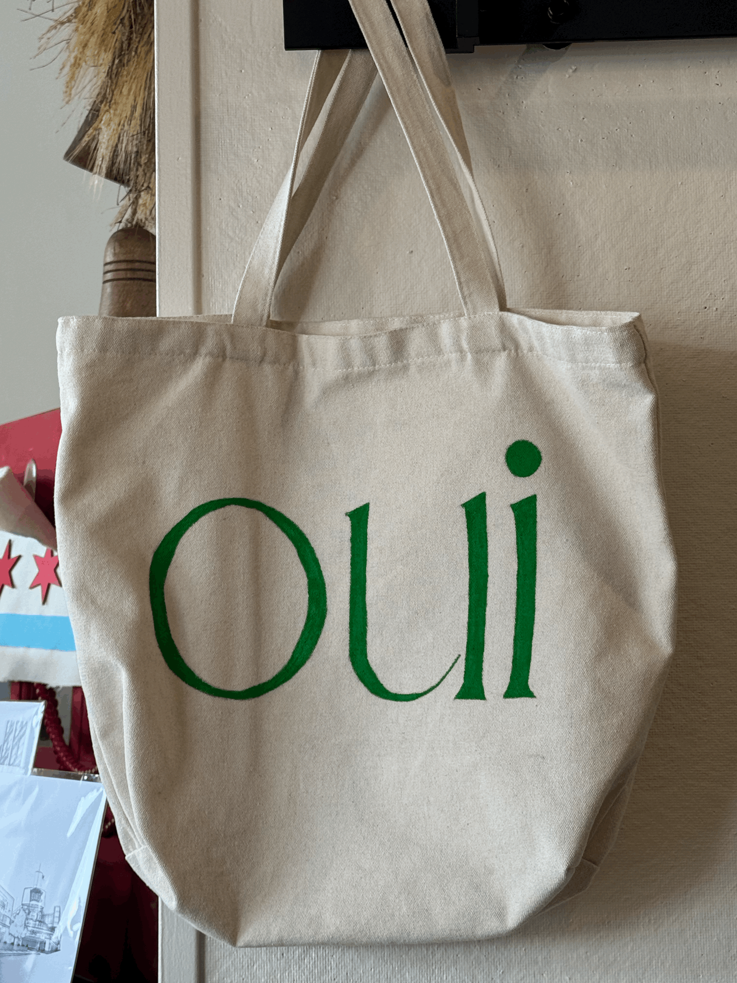 Paint a "Oui" or "Momager" Canvas Tote Bag (Copy)