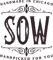 SOW is a Chicago boutique that markets local artisans and artists handmade goods, art, jewelry, textiles, souvenirs, and gifts.