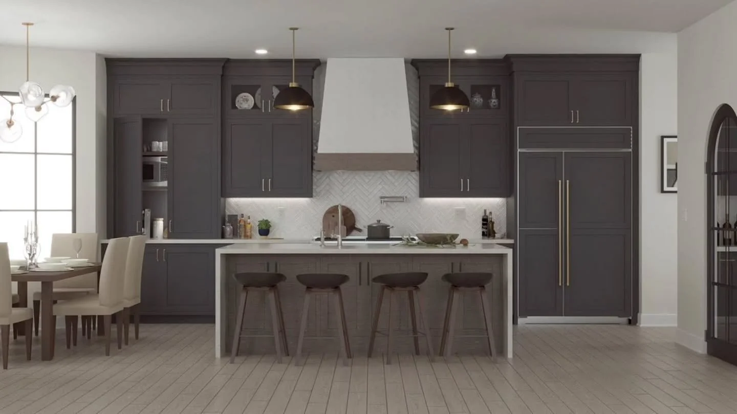 We love us a good high contrasting kitchen