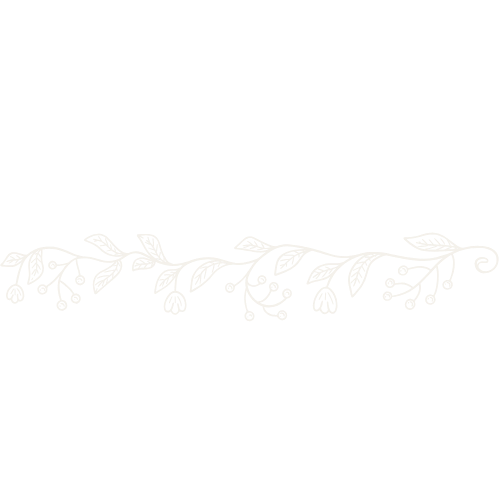 White floral line drawing on a black background