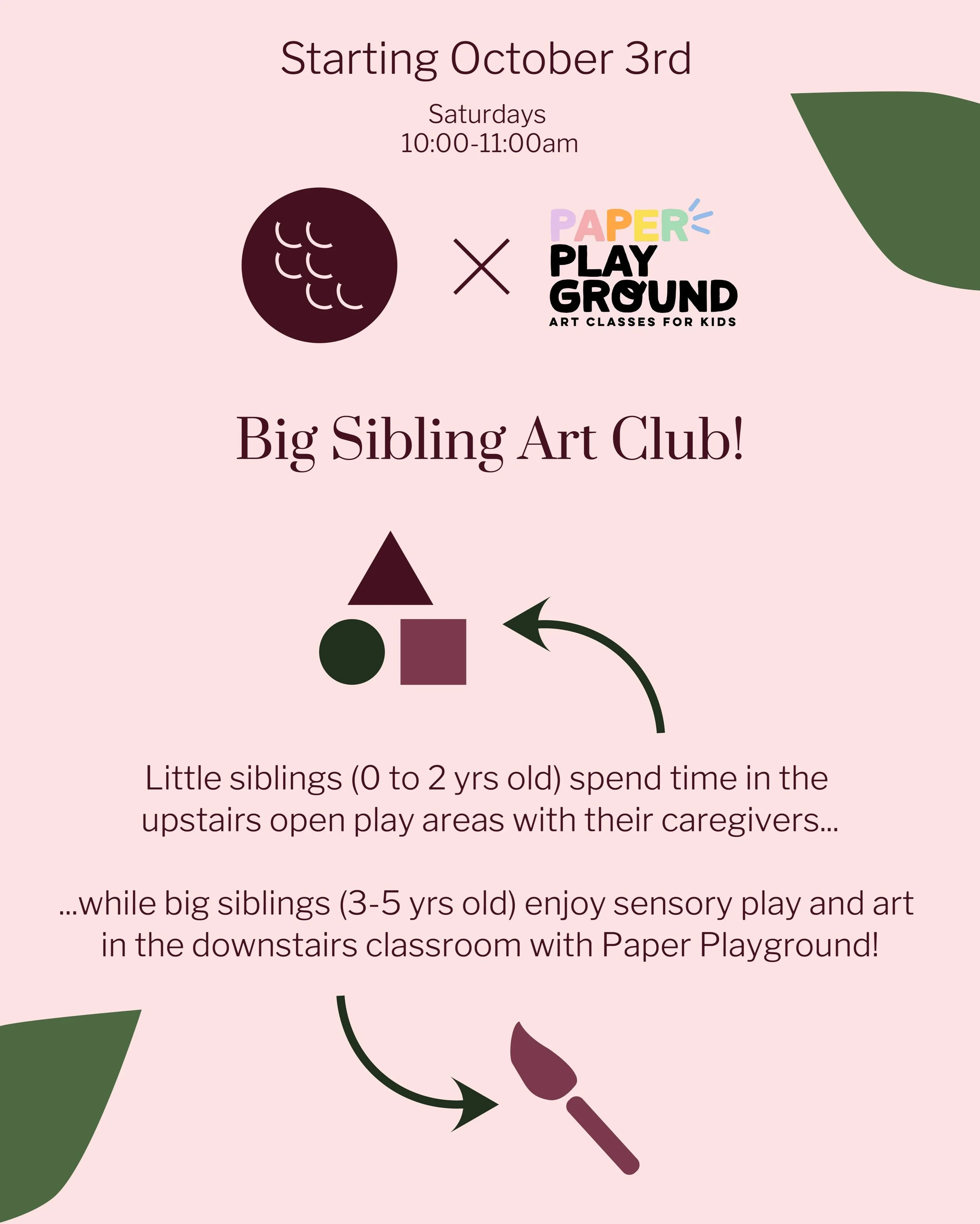 The Bramble is thrilled to partner with another local business from just down the block, @PaperPlaygroundBK! 

Join us for a journey of creativity and discovery in our Big Sibling Art Club, run by the fabulous team at Paper Playground and specificall