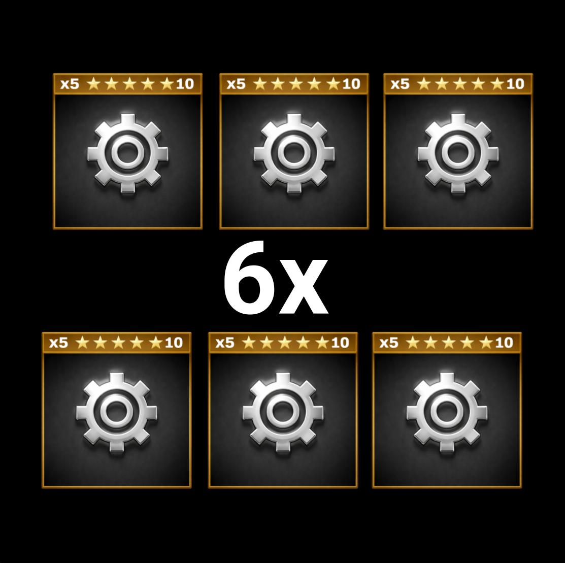 6 Legendary Gear Cards