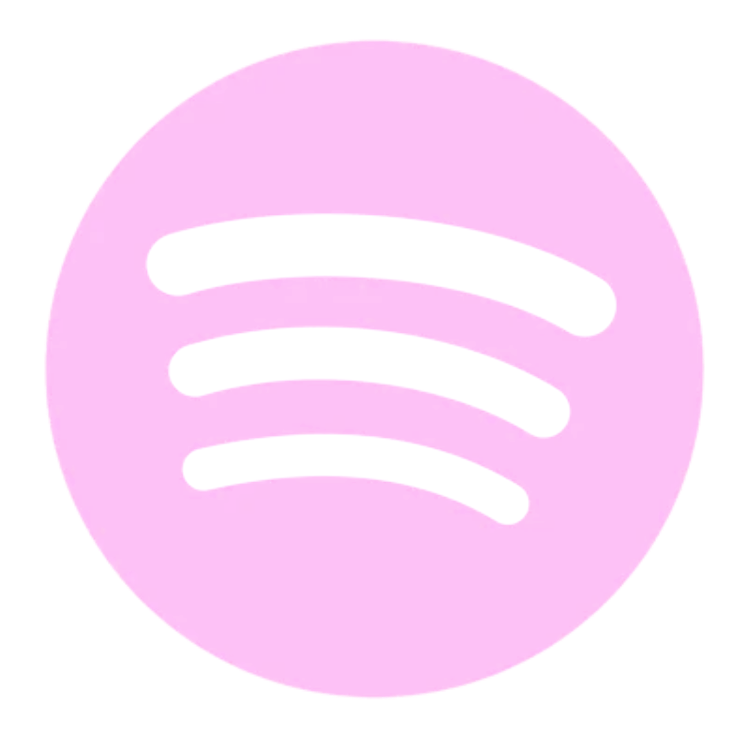 Pink Spotify logo icon with white curved lines inside a pink circle