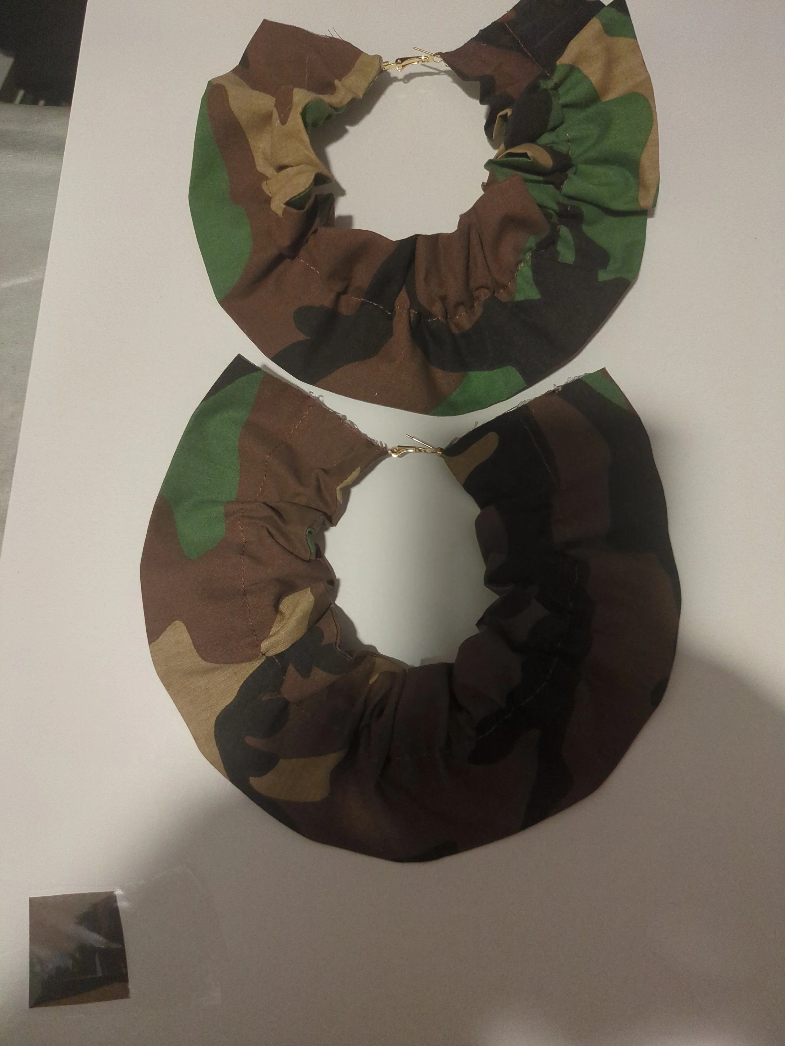 Army Fatigue Statement Hoop Earrings