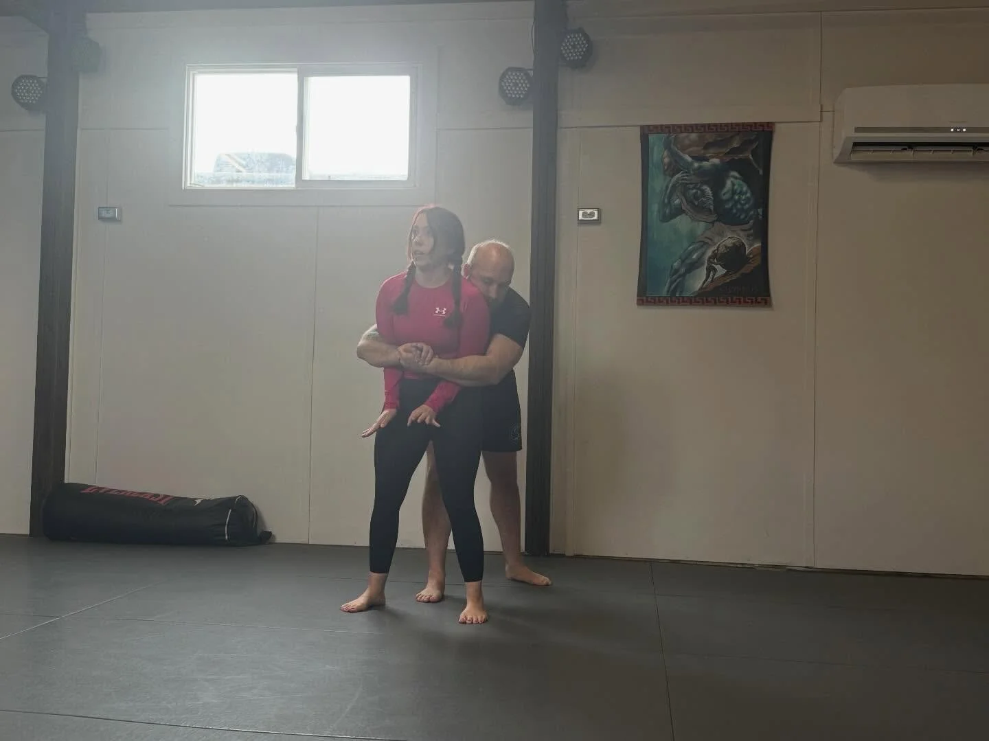 Working some standing escape options! Vanessa will be back April 12th to continue leading the women in developing their self-defense skills! 
Great class for beginners as well as those that want to keep progressing in self-defense! 
It&rsquo;s also a