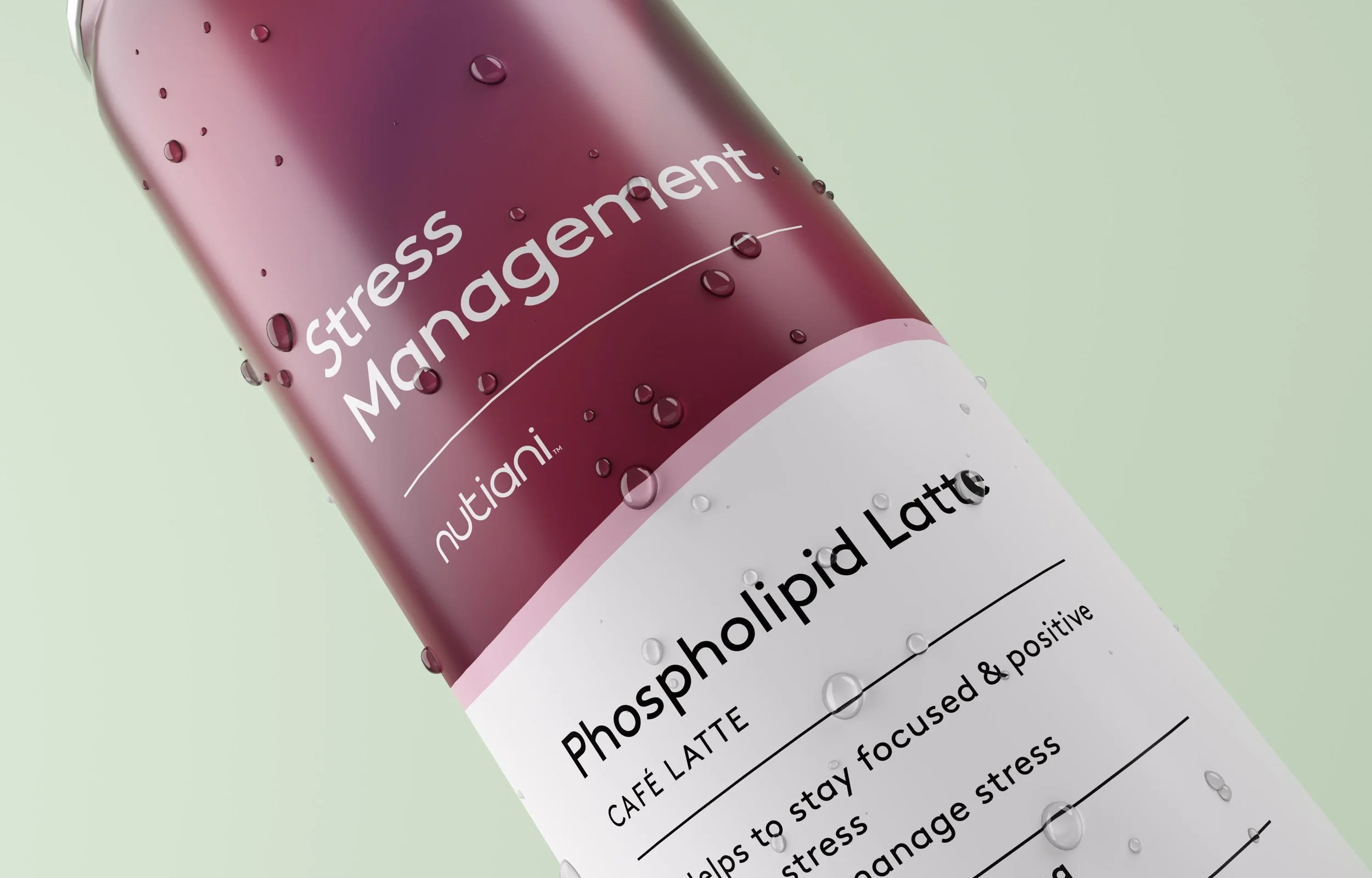 Close up shot of Nutiani Stress Management drink
