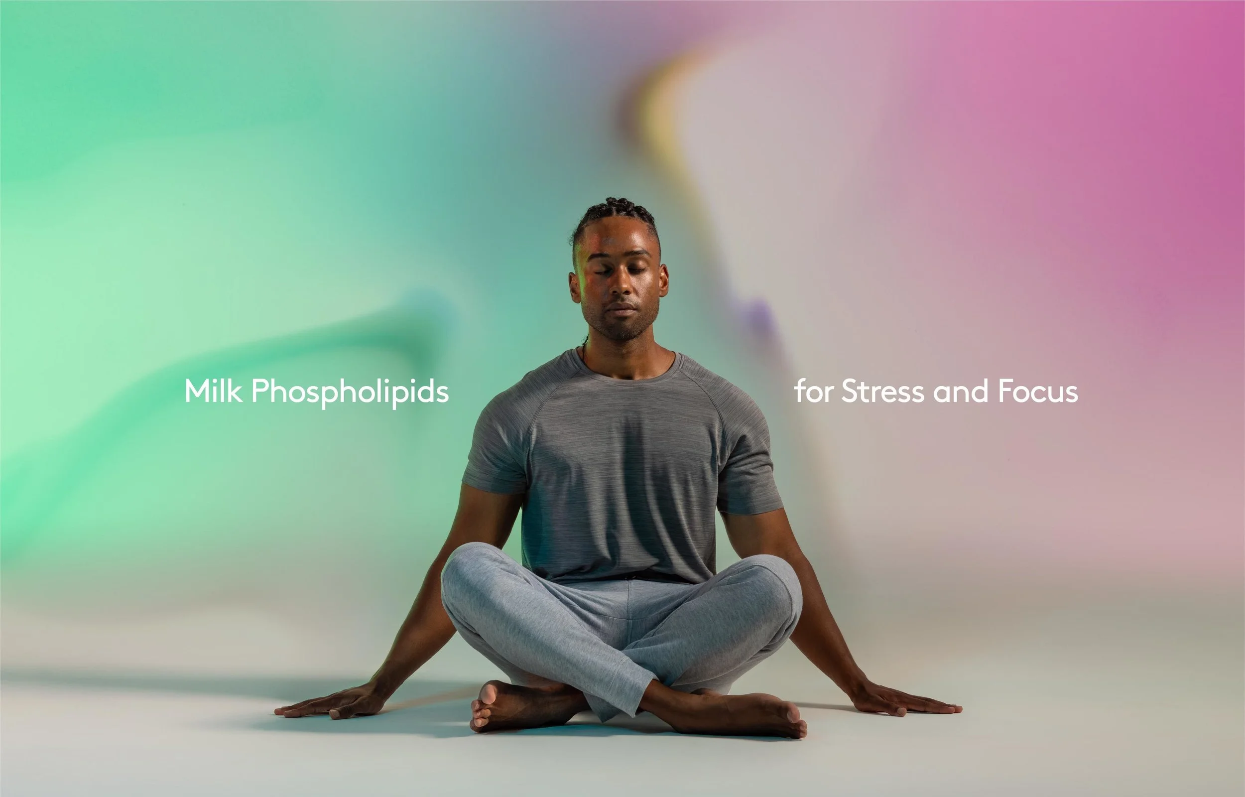 Man meditating for Nutiani shoot.