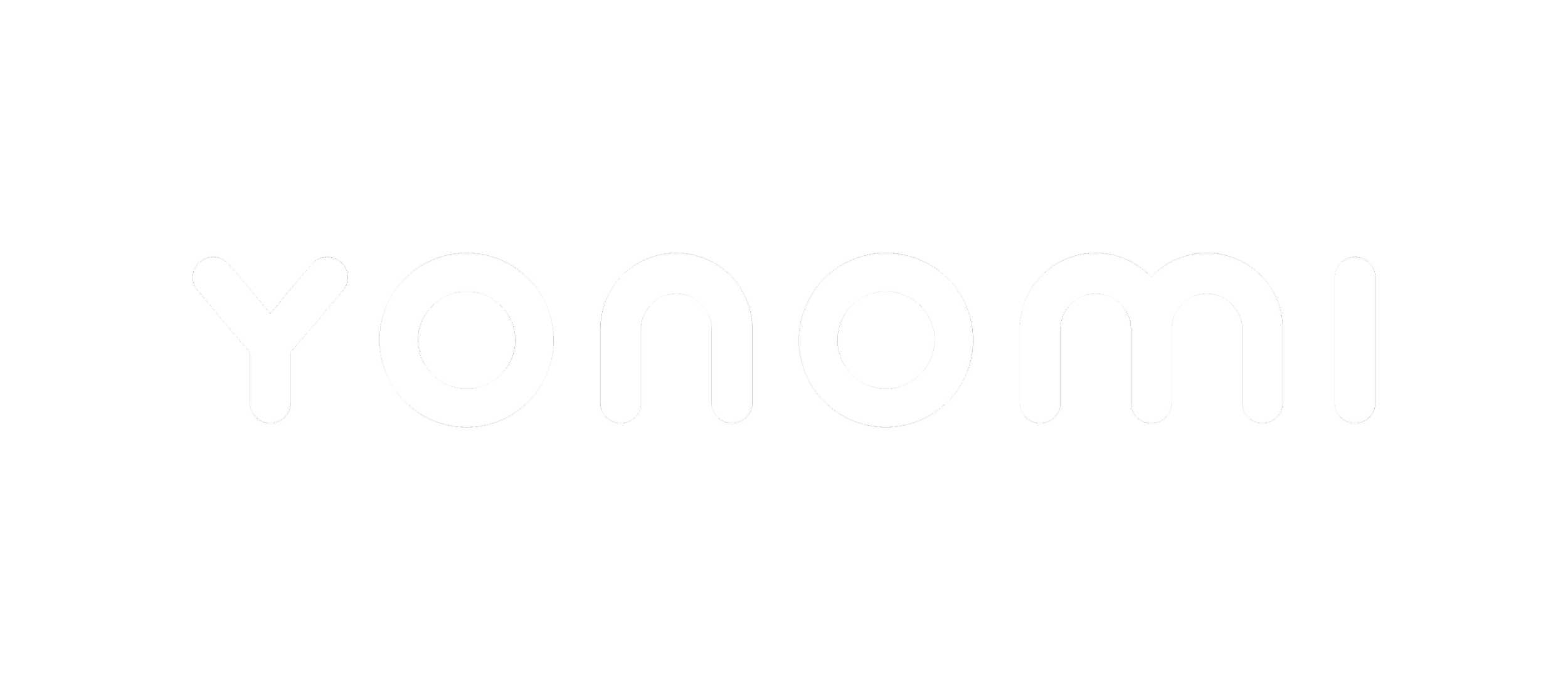 Yonomi logo with white text on a black background.