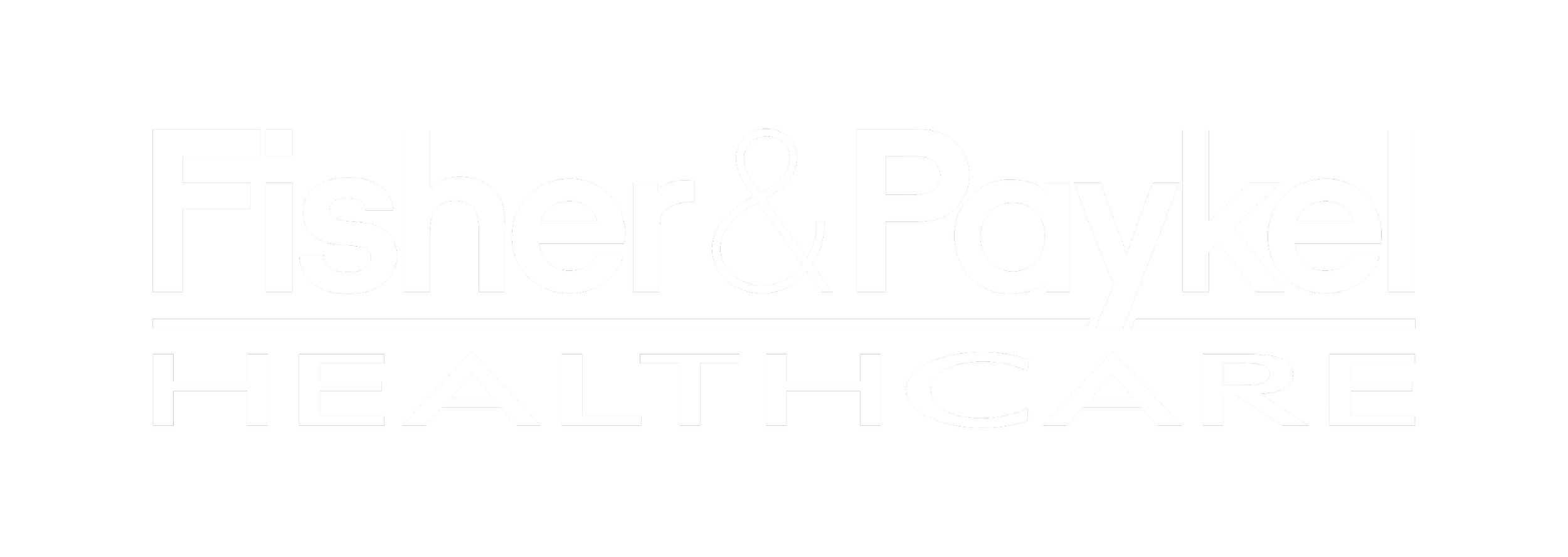 Fisher & Paykel Healthcare logo in white text on a black background.
