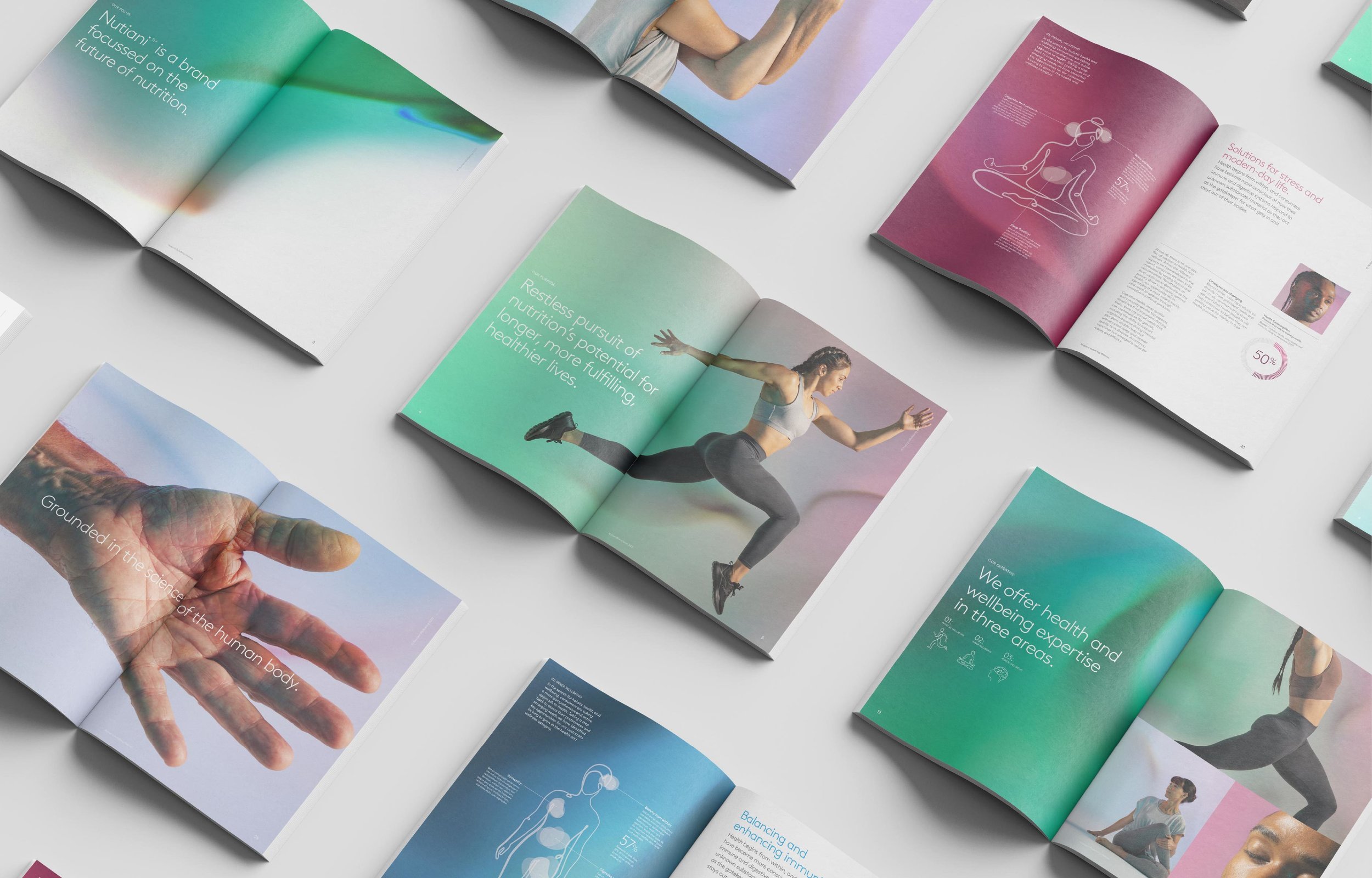 Shoot of Nutiani print book across several pages.