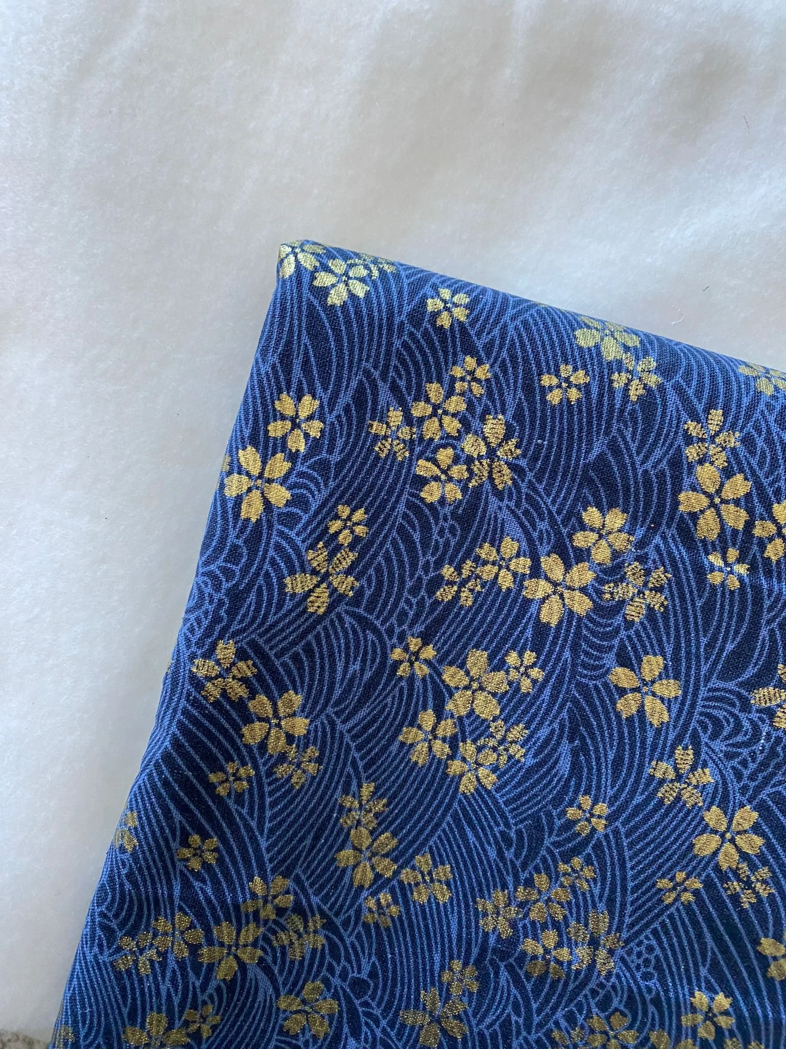 日本藍花 Japan blue golden flower -棉布 cotton