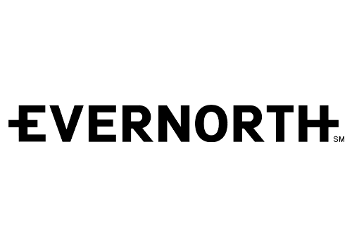 Black background with the word "EVERNORTH" in white capital letters.