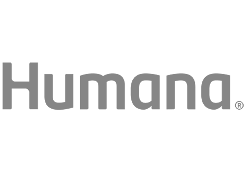 Black background with gray text reading 'Humana'.