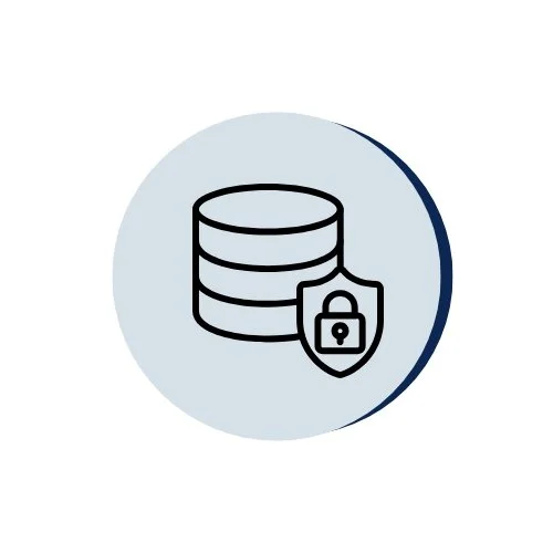 Stacked coins with a padlock shield in front, symbolizing secured or protected digital currency or data.