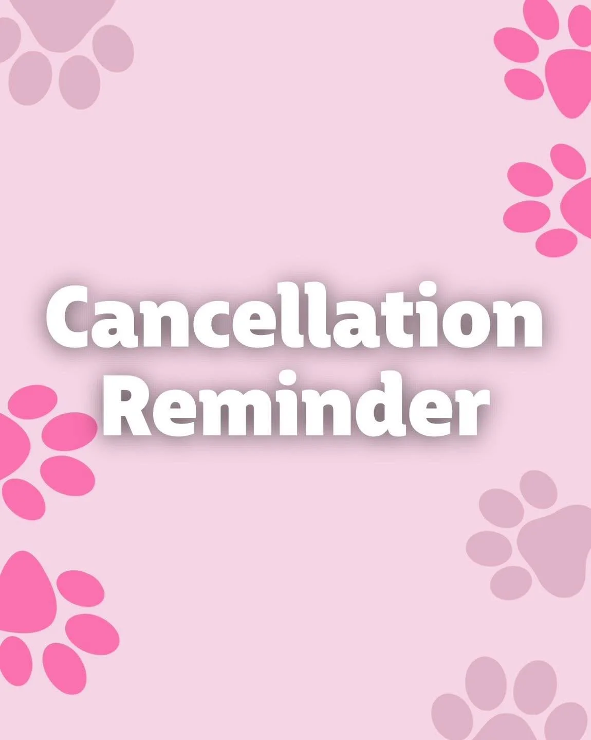 Just a little reminder for our beautiful clients 💛

We totally understand that life happens, but to keep things running smoothly we do have a cancellation policy in place at Pawfectly Stunning 🐶

You&rsquo;ll receive a reminder text 72 hours prior 