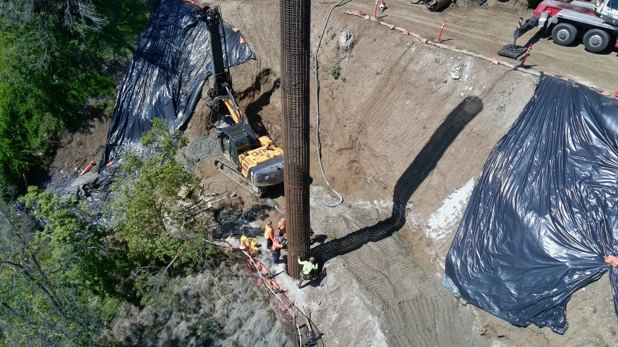 Hillside excavation and grading