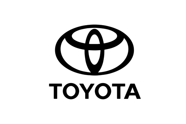 Black Toyota logo with the word "TOYOTA" below it on a white background.