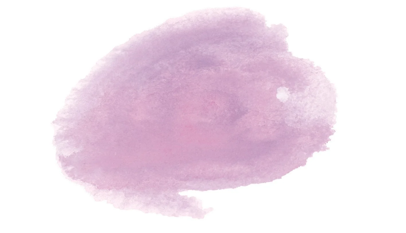 Light purple watercolor splash on white background.