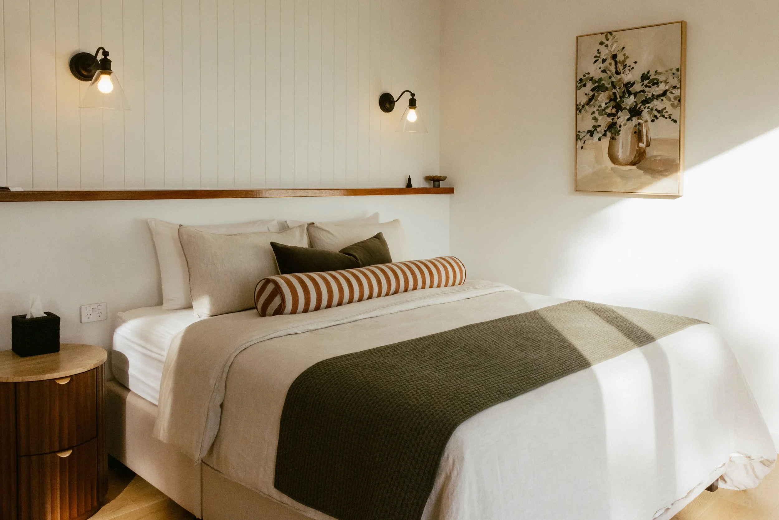 Master bedroom with king size bed and the views make you want to stay in bed all day